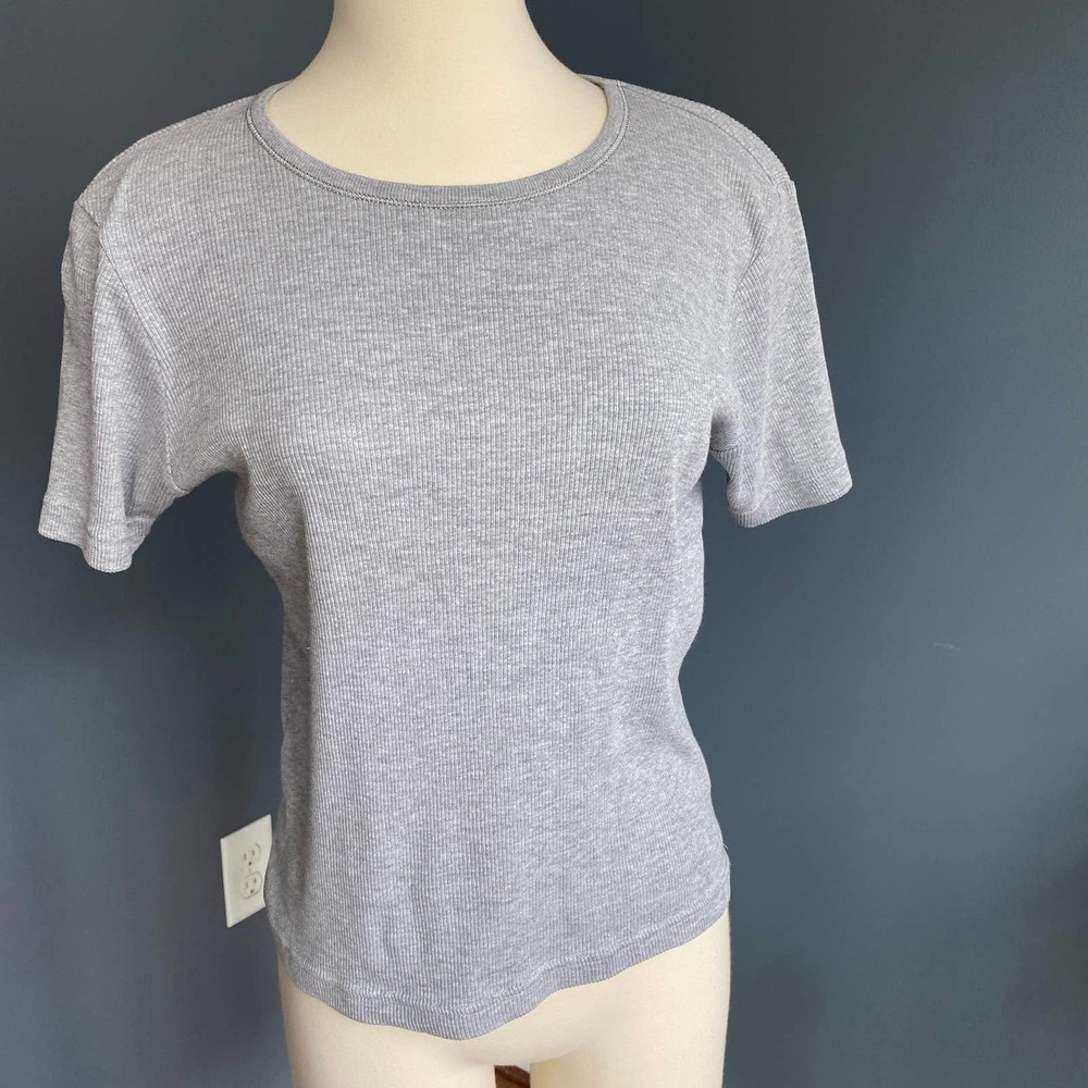 PHD vintage ribbed gray t shirt, size Medium